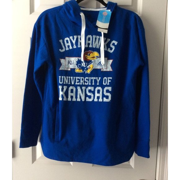 adidas Tops - NWT University Of Kansas Jayhawks, Size M Adidas  Hooded Sweatshirt